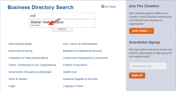 Help - Business Directory Search