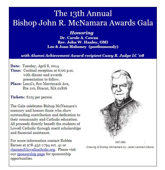 Bishop John R. McNamara Awards Gala 2014