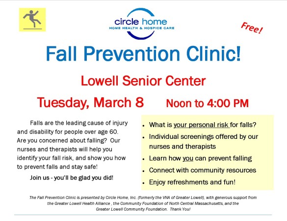 fall prevention clinic flyer - Lowell
