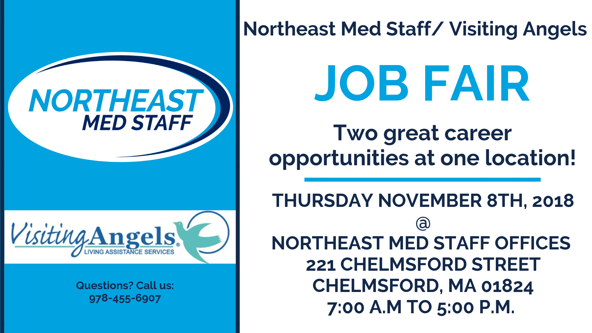 Northeast Med Staff and Visiting Angels are Hiring! Greater Lowell